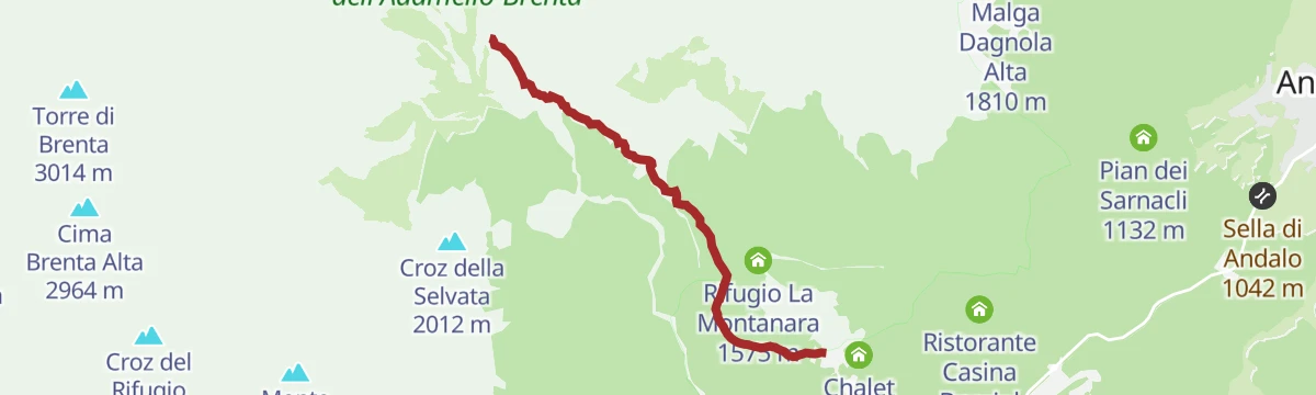 Route map: Hike to Rifugio Croz dell'Altissimo